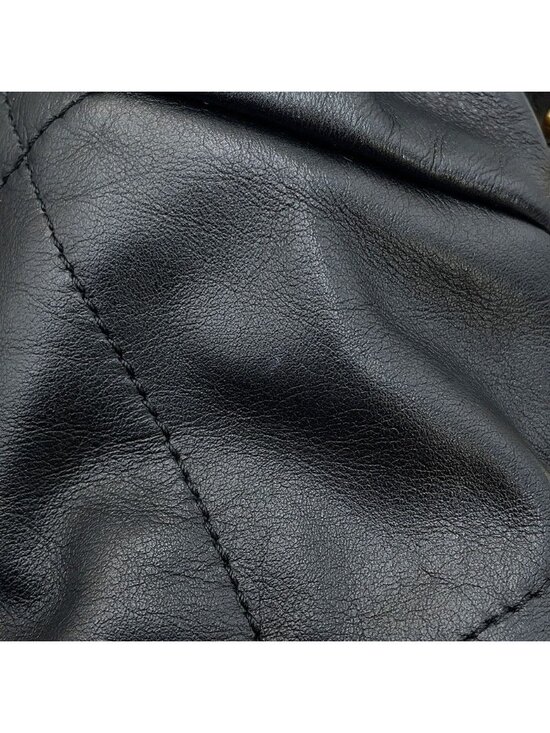 Chanel Backpack 22 Large Shiny Calf Leather Black